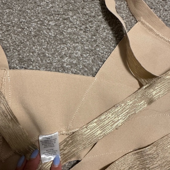 Two Piece Metallic Gold Bandage Set - Picture 6 of 7